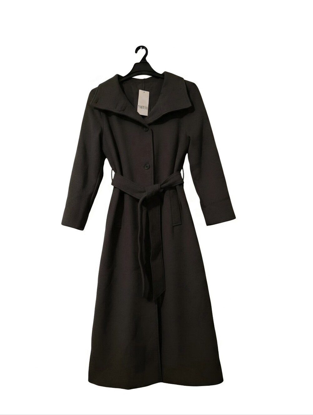 Long Gray Belted Trench Coat - Size L-XL